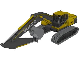 Volvo EC250 Excavator 3D Model