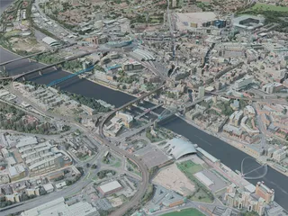 Newcastle upon Tyne City, UK (2021) 3D Model