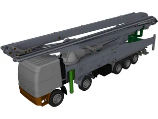 Concrete Pump Truck CAD 3D Model
