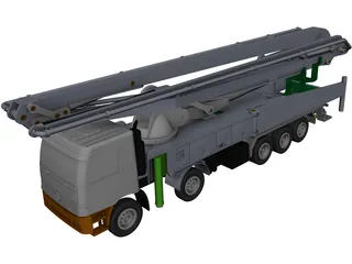 Concrete Pump Truck 3D Model