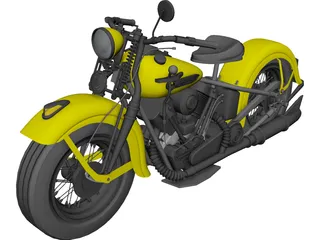 Harley-Davidson Knucklehead (1947) 3D Model 3D Preview