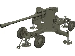 ZIS-52-K Cannon 3D Model