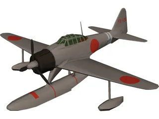 A6M2 Rufe Zero Nakajima zeke Floatplane 3D Model 3D Preview