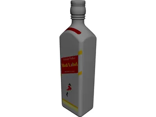 Red Label Bottle 3D Model