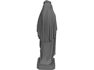 Virgin Mary Statue with Baby Jesus 3D Model