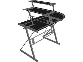 Black Metal Desk 3D Model