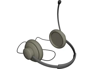 Headphones with Mic 3D Model