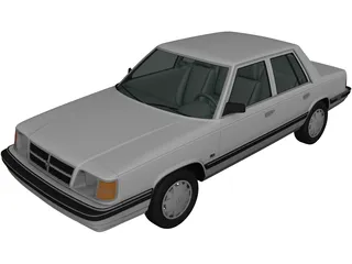 Dodge Aries K Sedan (1988) 3D Model 3D Preview