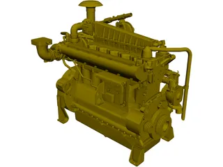 Caterpillar G3306 TA Engine CAD 3D Model