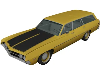 Ford Torino 500 Station Wagon 3D Model