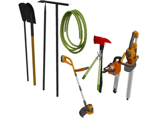 Garden Tools Collection 3D Model