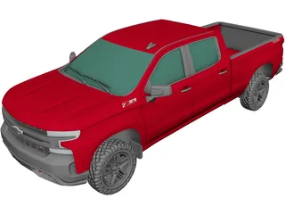 Chevrolet Silverado LT Crew Cab (2018) 3D Model 3D Preview