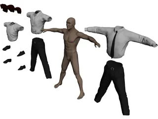 Man [+Clothes] 3D Model