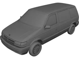 Dodge Caravan (1991) 3D Model 3D Preview