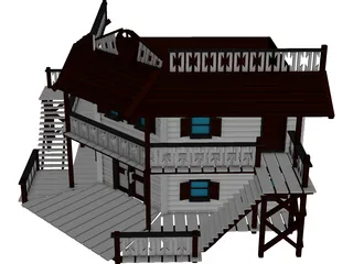 Hotel Old West 3D Model
