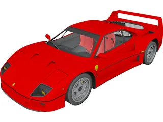 Ferrari F40 3D Model 3D Preview