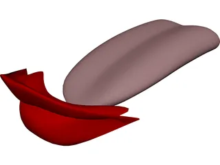 Female Mouth and Tongue 3D Model