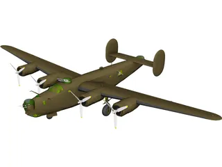 Consolidated B-24J Liberator 3D Model 3D Preview