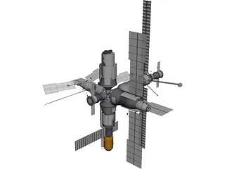 Mir Space Station 3D Model 3D Preview