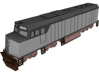 Amtrak Engine 3D Model