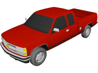 Chevrolet S10 Pickup Extended Cab (1994) 3D Model