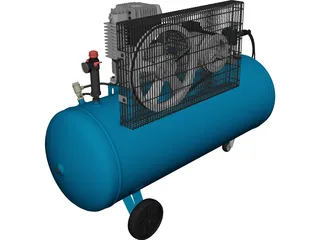 Electric Air Compressor Unit 3D Model