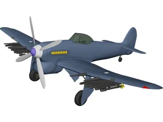 Hawker Typhoon 3D Model 3D Preview
