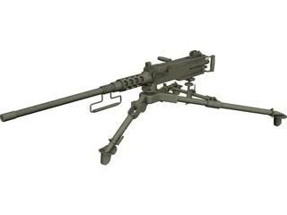 Heavy Machinegun Browning Cal .50 3D Model 3D Preview