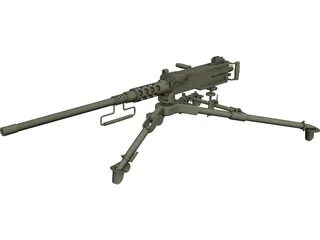 Heavy Machinegun Browning Cal .50 3D Model