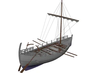 Kyrenia Ancient Greek Merchant Ship 3D Model