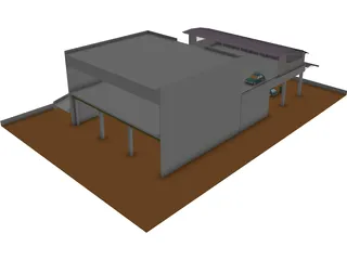 Industrial Building with Shop 3D Model