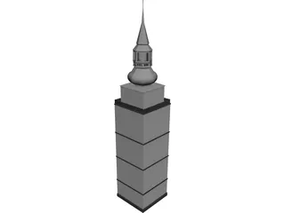 Nizna City Tower of Church  3D Model