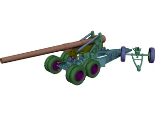 M1 Gun (155 mm) 3D Model