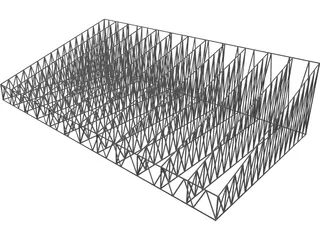 Structural Truss Roof 3D Model