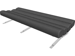Bench Daybed 4 Roll 3D Model