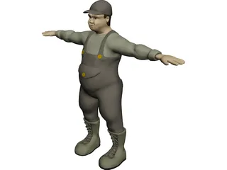 Fat Worker 3D Model