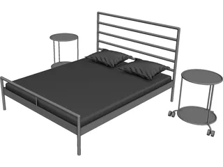 IKEA Heimdal Bed and Sidetable 3D Model