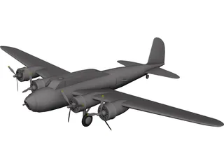 Boeing B-17-A Flying Fortress 3D Model 3D Preview