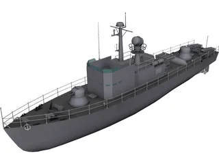 Military Fast Attack Boat 3D Model