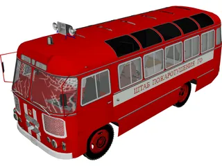 PAZ 672 Soviet Fire Department 3D Model
