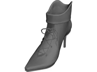 High Heel Shoe with Lace 3D Model