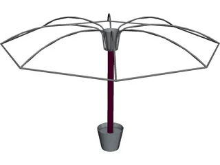 Garden Umbrella CAD 3D Model