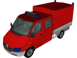 Mercedes-Benz Sprinter CrewCab Fire Truck 3D Model