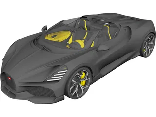 Bugatti W16 Mistral (2024) 3D Model 3D Preview