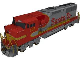 ATSF Warbonnet GP60M 109 3D Model