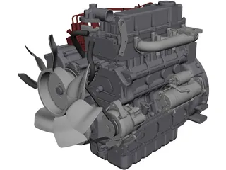 Kubota V3600 Engine CAD 3D Model