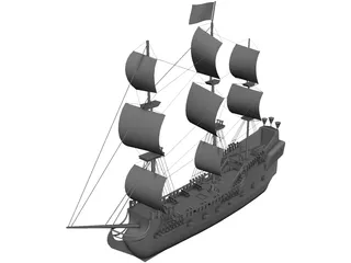 Black Pearl CAD 3D Model