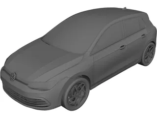 Volkswagen Golf 8 (2020) 3D Model 3D Preview