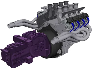 Chevrolet LS1 Engine CAD 3D Model