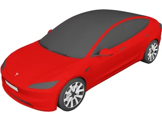 Tesla Model 3 (2024) 3D Model 3D Preview